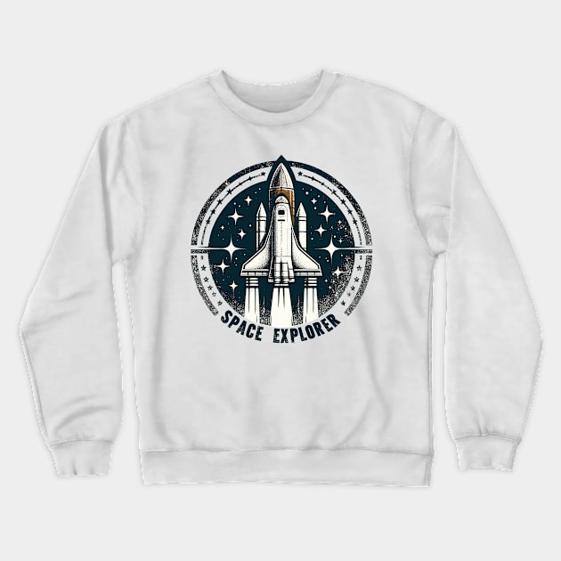 Space Explorer Crewneck Sweatshirt by Vehicles-Art